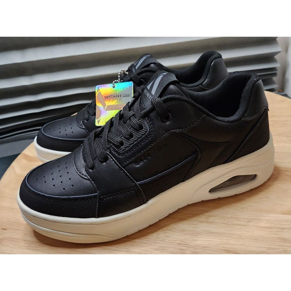 Skechers Uno Courted Black Sneakers Women’s 9.5 Memory Foam